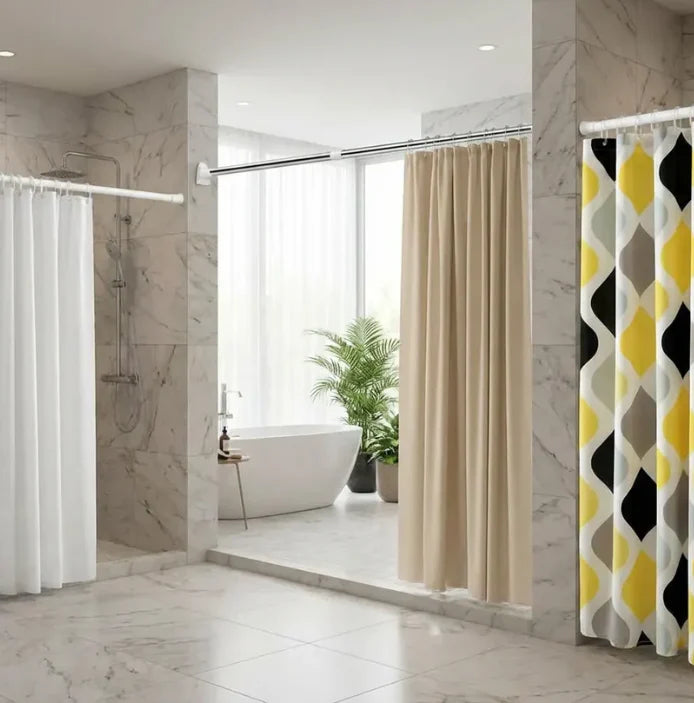 No-Drill Adjustable Curtain Rod (Extends up to 9 Ft)