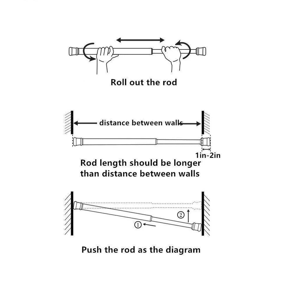 No-Drill Adjustable Curtain Rod (Extends up to 9 Ft)
