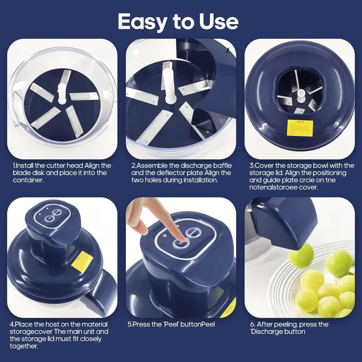 bubly™ Electric Automatic Garlic, Fruits & Vegetable Peeler Machine