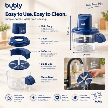 bubly™ Electric Automatic Garlic, Fruits & Vegetable Peeler Machine