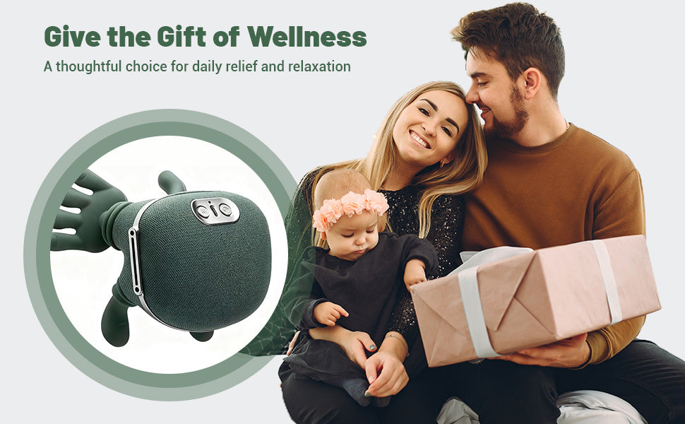 Bionic Heated Massager, Wireless Portable Shiatsu Neck and Back Massager, Electric Deep Tissue 4D Kneading Massage, Simulated Human Hand Design for Pain Relief and Muscle Relax